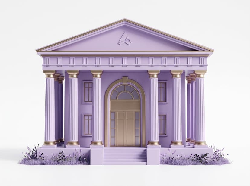 3D Classical Enterprise Architecture on Lavender Field
